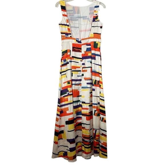NWT Made With Love Geo Abstract Boat Neck Sleeveless Dress Multicolor Small - Picture 3 of 4